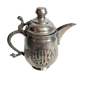 Embossed Turkish Moroccan Teapot Nickel Copper 16 oz